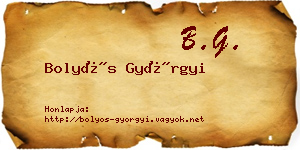 Bolyós Györgyi névjegykártya