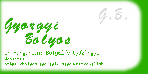 gyorgyi bolyos business card